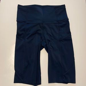 Lululemon navy fast and free bike shorts